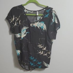 Dark Grey Patterned Top